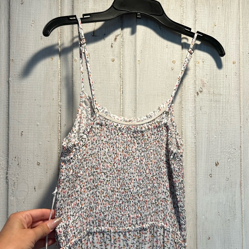 NWT Floral Tiered Maxi Dress With Ruched Top Mini Chica - Picture 3 of 8